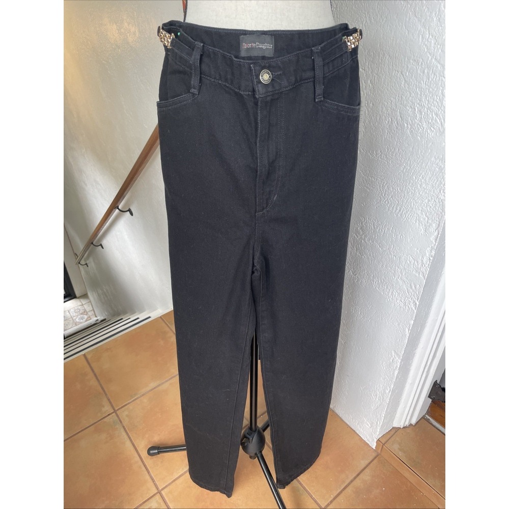 Favorite Daughter NWT Mischa Phantom Jeans Womens 31 Black Wide Leg High Rise